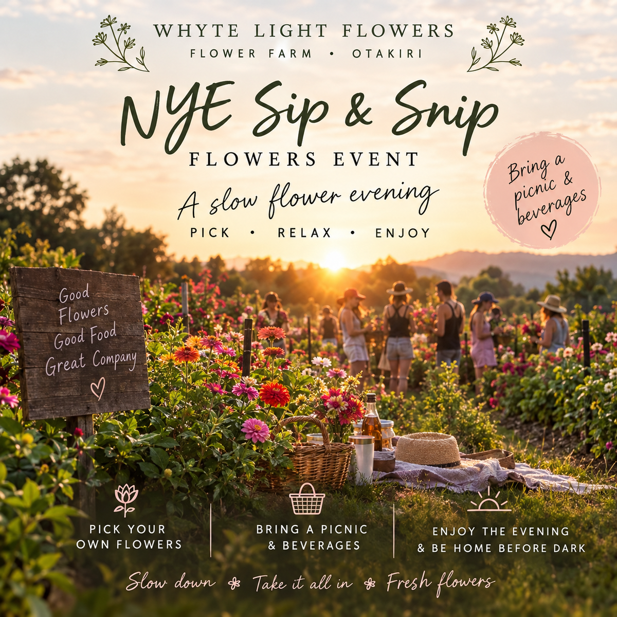 NYE Sip & Snip Flowers